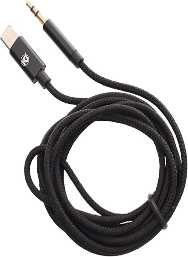 ​K3 A75 Type-C To 3.5mm AUX Audio Adapter Cable – 2M Nylon Braided Durable Cord, High-Speed Data Sync, Compatible with Samsung, Xiaomi, Huawei, Android Devices, Power Banks – Black​